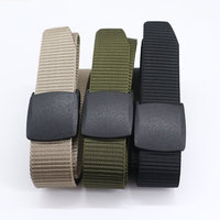 Ceinture tactique pour hommes, 3.2cm, 3.8cm, tissage noir, sangle en Nylon, vente en gros