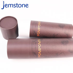 Fournisseurs expérimentés logo imprimé personnalisé kraft artisanat cylindre tube de papier emballage avec couvercle - Product Image 4