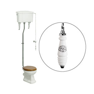 Buterfleoge Robinet de <span class=keywords><strong>chasse</strong></span> <span class=keywords><strong>d</strong></span>'<span class=keywords><strong>eau</strong></span> traditionnel victorien en céramique et laiton chromé avec chaîne en acier inoxydable pour réservoir haut, économie <span class=keywords><strong>d</strong></span>'<span class=keywords><strong>eau</strong></span> - Product Image 2