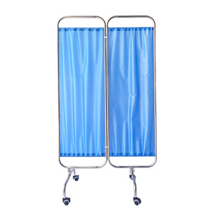 Separador de Habitaciones Médicas de 3 Paneles, Plegable, Azul, con Ruedas y Marco de Acero Inoxidable para Uso Hospitalario - Product Image 4