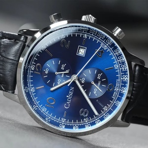 Reloj de Cuarzo CADISEN C7065 para Hombre, Marcas de Lujo, Cronógrafo, Movimiento MIYOTA 0S11, Esfera Color Salmón, Cristal con Revestimiento AR - Product Image 3