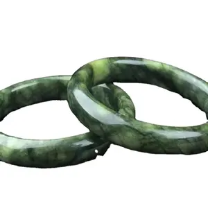 Vente en gros de pierres précieuses naturelles Xiuyan Jade bracelet Vert foncé vert clair jaspe vert bracelet jade cadeau