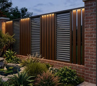 Panneau de clôture vertical moderne en alliage d'aluminium pour jardin extérieur, thermolaqué, anti-rouille, sur mesure, plusieurs tailles
