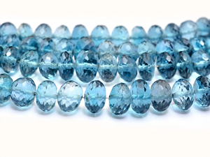 Perles de topaze de Londres AAA+ de 4 mm à 8 mm, facettées, rondes, naturelles, authentiques, fines, de couleur bleu topaze, pierres semi-précieuses pour la fabrication de bijoux - Product Image 2