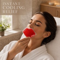 Masque en gel en forme de lèvres pour soulager les gonflements, masque rafraîchissant/chauffant en perles de gel pour repulper les lèvres et préparer le maquillage, pochette en PVC personnalisable
