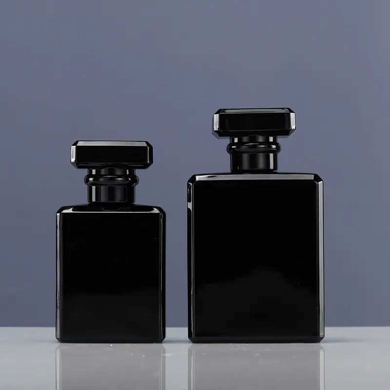 Wholesale 50ml 100ml Empty Black Glass Refillable Perfume Bottles With Spray Atomizer