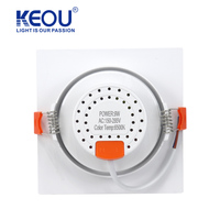 Mini spot encastré LED KEOU en plastique 9W, découpe de 90 mm, spot de plafond