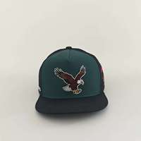 Casquette Snapback d'Équipe de Football Personnalisée avec Broderie 3D Motif Animal, 100% Coton Rayé Vert Citron et Bleu Marine