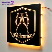 Enseignes lumineuses LED personnalisées à canal inversé en acier inoxydable pour magasins commerciaux, hôtels et décoration d'entreprise