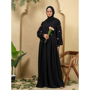 Nouvelles tenues pour femmes, abaya brodée, hijab, robe musulmane, kimono, abaya longue à manches longues, ensemble abaya ample de style arabe de Dubaï, best-seller pour l'Aïd. - Product Image 1