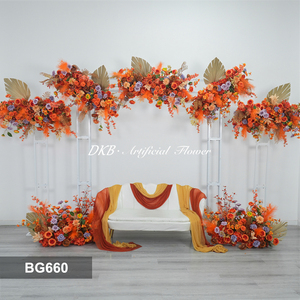 DKB Orange Series <b>Artificial</b> background Flowers Used for Wedding Stage Decoration Backdrop - Product Image 2