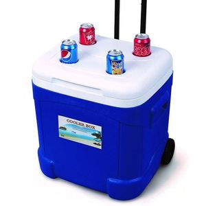 Custom Outdoor 55L Large Capacity Camping Fishing Cool Box with Wheels Pull <b>Rod</b> Portable Outdoor Cooler Box - Product Image 3