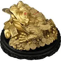 オフィスのための中国の幸運の飾り高級真鍮お金ヒキガエル風水装飾