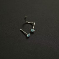 G23 Implant Grade Titanium Prong Set Opal Top Nose Screw Rings Naril Screw Body Piercing Jewelry Nose Stud Jewelry