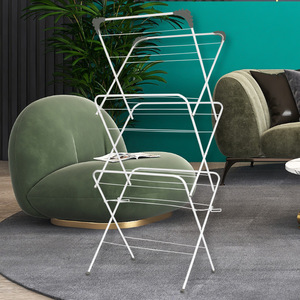 3 couches multifonctionnel bon marché intérieur et extérieur métal utilisation <span class=keywords><strong>pliable</strong></span> vêtements aérer tissu sèche-<span class=keywords><strong>linge</strong></span> vêtements serviette séchage Rack - Product Image 3