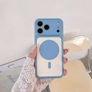 Colorful Original Magnetic Leather <b>Phone</b> case for iPhone 18 17 16 15 Pro Max Rainbow Textured Circle Converted Back Cover New - Product Image 4