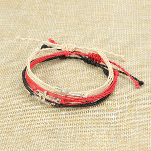 Nouveau bracelet tressé en cire <span class=keywords><strong>KOMI</strong></span>, étanche, pour hommes et femmes, bracelet d'amitié croisé - Product Image 4