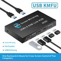 Copieur de données USB 3.0 à 10 ports, dispositif de partage d'écran permettant à deux ordinateurs de partager des fichiers, souris, clavier, imprimante, clé USB