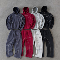 Ensembles de survêtements en coton surdimensionnés personnalisés QYOURECLO pour hommes, ensembles décontractés de 2 pièces, pantalon de survêtement et sweat-shirt
