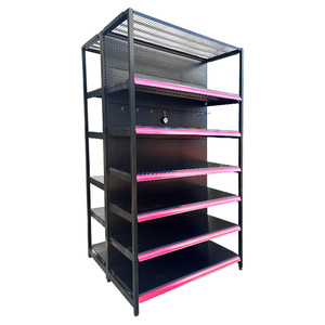 Perforated Supermarket Shelves Double Sided Freestanding For Convenience Store Lightweight Cold Rolled Steel Vertical Display - Product Image 3