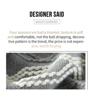 Manta de punto a cuadros nórdicos de lujo con borlas, <span class=keywords><strong>funda</strong></span> texturizada inspirada en Navidad suave y cálida para sofá, dormitorio, Coreano único - Product Image 5