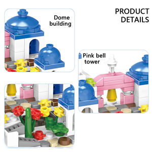Mini Faro <span class=keywords><strong>de</strong></span> Santorini, <span class=keywords><strong>Castillo</strong></span> rosa, casa triangular, partículas pequeñas, juego <span class=keywords><strong>de</strong></span> bloques <span class=keywords><strong>de</strong></span> construcción MOC, juguete <span class=keywords><strong>de</strong></span> plástico al por mayor - Product Image 2