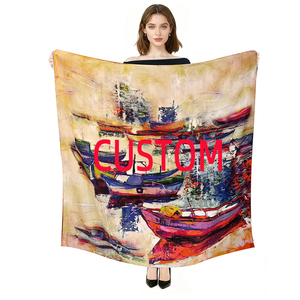 Tùy Chỉnh Dâu Lụa Vuông Thiết Kế Logo Kỹ Thuật Số In Ấn Nhà Cung Cấp Lụa Satin Khăn Khăn Choàng Cho Phụ Nữ Cá Nhân - Product Image 1