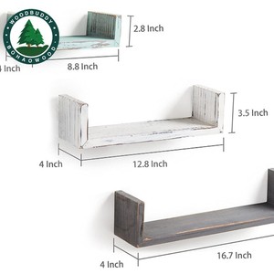 Woodbuddy <b>Wall</b> <b>Mounted</b> Wooden <b>Shelves</b> Rectangle Multiple Colors Living Room Storage Organization - Product Image 5