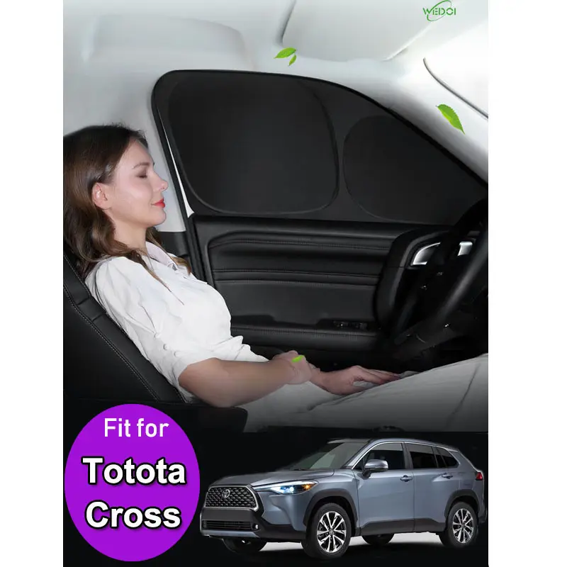 トヨタカローラクロスプライバシープロテクションスペシャルカーウィンドウズサンシェード100% カスタムフィットカーシェーディングフロントガラス4個