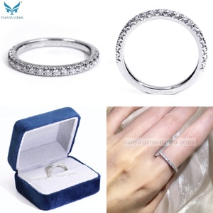 Tianyu Gems Moissanite <b>Pinky</b> <b>Ring</b> Silver Jewelry <b>Men</b> Half Eternity 925 Sterling 18k <b>Gold</b> Plated VVS Moissanite Women <b>Ring</b> - Product Image 2