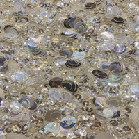 Tissu en maille élastique 5+9+12mm avec broderie de sequins en cristal, pour gilet, robe, tricot, textile de maison