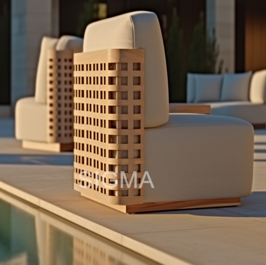 2024 Customized Designer Modern Hotel Exterior Outdoor Villa Patio Teak Solid Wood Sofa Set Furniture Luxury Segmented Sofa Set