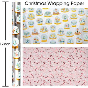 Silver Christmas Wrapping <b>Paper</b> <b>Roll</b> 17 In X 32.8 Ft Single Side Recyclable Gift <b>Wrap</b> For Holiday Crafting - Product Image 4