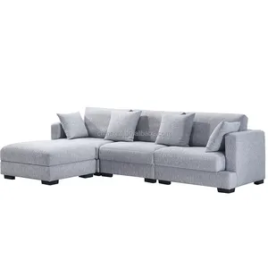 Hiện đại sofa sang trọng đồ nội thất cổ điển sofa da phòng khách thanh lịch Cắt sợi nhỏ vải sofa đặt cho bán