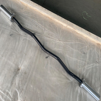 Barre d'haltères UNIQ Ez Curl tige incurvée barre de poids chromée en acier filetée standard EZ Tricep Curl Barbell pour l'haltérophilie