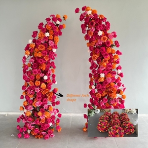 Fournitures <span class=keywords><strong>de</strong></span> décoration <span class=keywords><strong>de</strong></span> fête, fleurs d'hortensia en soie, <span class=keywords><strong>centre</strong></span> <span class=keywords><strong>de</strong></span> <span class=keywords><strong>table</strong></span>, arche <span class=keywords><strong>de</strong></span> fleurs orange et rose, arrangements floraux colorés, <span class=keywords><strong>mariage</strong></span> - Product Image 5