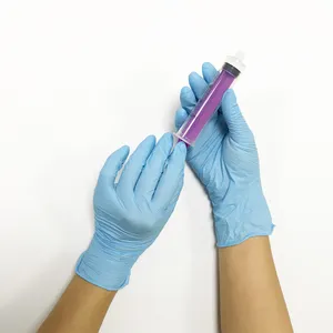 Latex Free Disposable Nitrile Examination Glovees Powder Free Blue / Black / White / Pink / Green
