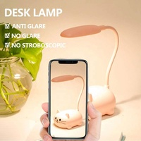 Lampe de bureau réglable pour la protection des yeux, lumière de lecture pliable flexible, lampe de table LED mignonne en forme de chat, veilleuse pour enfants