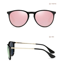 Lunettes de soleil polarisées rondes UV400 pour hommes, verres TAC rose miroir, monture métal PC vintage, pour extérieur, golf, personnalisables, vente en gros 2026