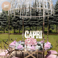 Nouvelle conception de table de réception de mariage en acier inoxydable avec dôme en cristal de luxe