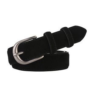 <span class=keywords><strong>Ceinture</strong></span> <span class=keywords><strong>Chic</strong></span> pour femmes avec boucle ronde en argent <span class=keywords><strong>Ceinture</strong></span> en daim de qualité supérieure Texture intemporelle <span class=keywords><strong>Ceinture</strong></span> en daim avec boucle en métal brillant Largeur 2.8 CM - Product Image 4