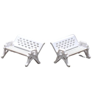 Fairy Garden Accessories Miniature Dollhouse White <b>Plastic</b> Eco-Friendly Cartoon <b>Bench</b> Chair Micro Landscape Decoration DIY Craft - Product Image 3