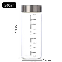 Bouteilles en verre réutilisables à large ouverture pour jus et lait, avec bouchon en acier, 75ML, 100ML, 150ML, 200ML, 250ML, 300ML, 500ML