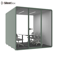 Cabine acoustique de cabine de bureau de réunion avec panneau en aluminium de verre stratifié cabine insonorisée pour réunion