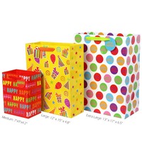 Sacs en papier personnalisés colorés et écologiques pour cadeaux d'anniversaire, emballages de vêtements et décorations