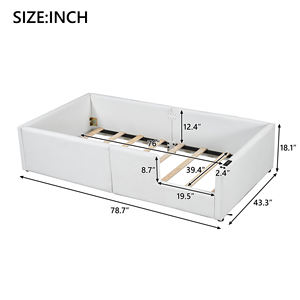أريكة سرير قابلة للتحويل للأطفال من ويلسون بتصميم عصري مع ملحق لعبة سباق الكرات ومحطات شحن USB وتنجيد ناعم - Product Image 4