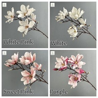 Fleurs de Magnolia Chinoises en EVA de Haute Qualité à 7 Têtes, Grandes, pour Décoration Maison et Mariage, Têtes de Fleurs de 17 cm de Large, Accessoires de Coiffure Rose et Blanc