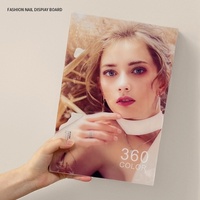 Livre de présentation d'art des ongles à trois volets, 360 couleurs, avec design intégré, carte de couleurs en acrylique pour l'art des ongles