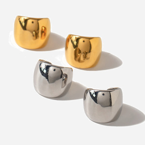 <b>Clip</b>-on Earrings U-shape Stainless Steel Gold Silver Women's Fashion Jewelry Gift Elegant Simple Design - Product Image 1