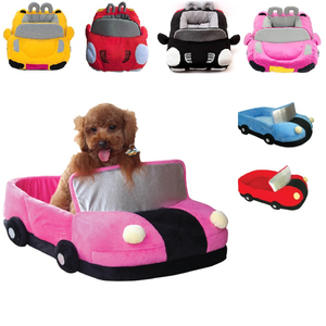 Cama para Perro Personalizada en Forma de Coche Rosa, de Terciopelo Suave, Desmontable y Lavable, para Uso en Interiores, Todas las Estaciones, Estilo de Dibujos Animados - Product Image 5